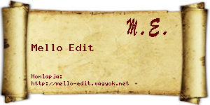 Mello Edit névjegykártya